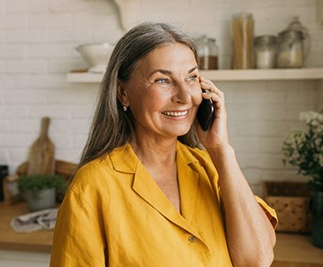 Woman talking on the phone